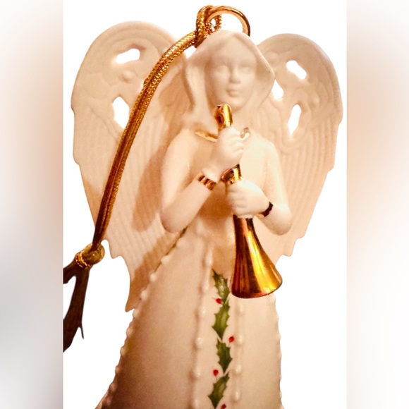 Lenox Angel With Trumpet Ornament - Picture 2 of 8